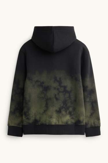 Kinder Buben - Hoodie - gemustert - schwarz
