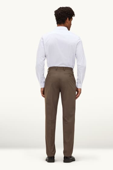 Hommes - Pantalon de costume - regular fit - Flex - LYCRA® - marron