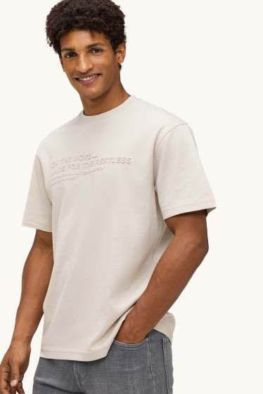 Uomo - T-shirt - relaxed fit - bianco crema