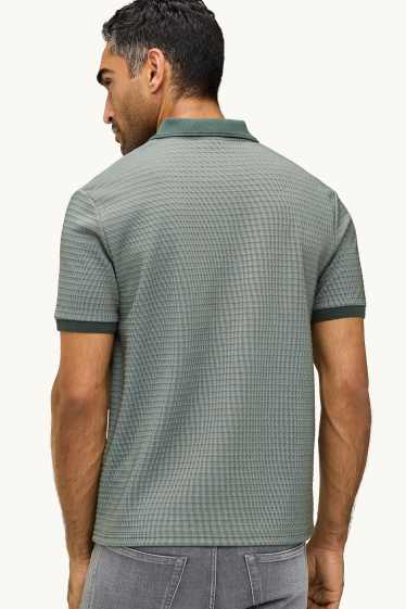 Bărbați - Tricou polo - regular fit - structurat - gri / verde