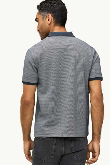 Bărbați - Tricou polo - regular fit - structurat - gri / gri