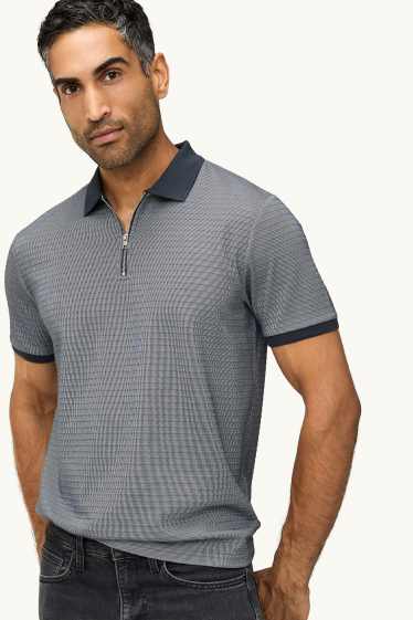 Bărbați - Tricou polo - regular fit - structurat - gri / gri