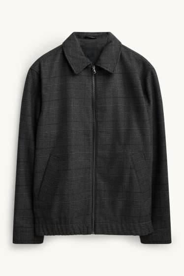 Hommes - Blouson - à carreaux - gris foncé