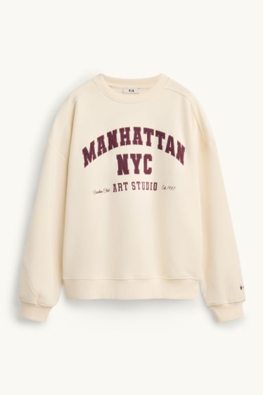 Femmes - Sweat Oversize - beige / bordeaux