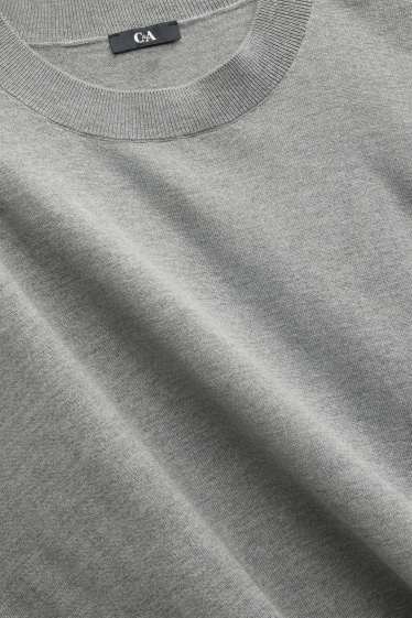 Femmes - Pull en maille fine - gris chiné