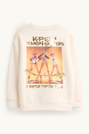 Kinder Mädchen - KPop Demon Hunters - Sweatshirt - Glanz-Effekt - cremeweiß