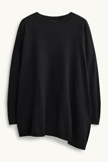 Femei - Pulover din tricot fin - negru