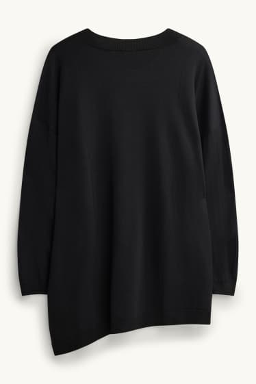 Femei - Pulover din tricot fin - negru
