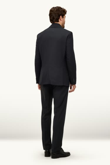 Men - Suit with tie - regular fit - stretch - 4 piece - black