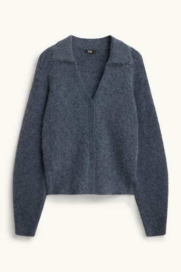 Damen - Strickjacke - grau-melange