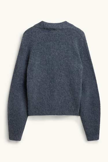 Damen - Strickjacke - grau-melange