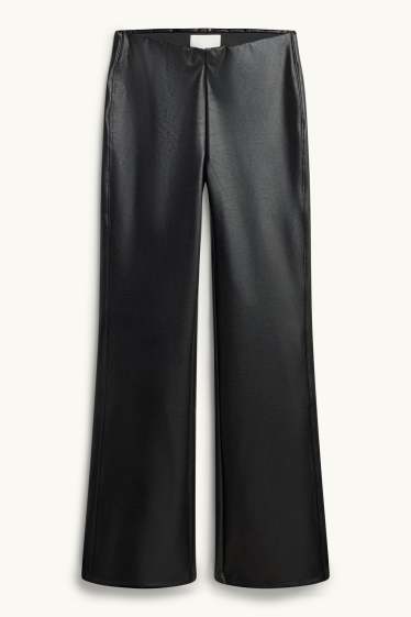 Dames - Legging - imitatieleer - zwart
