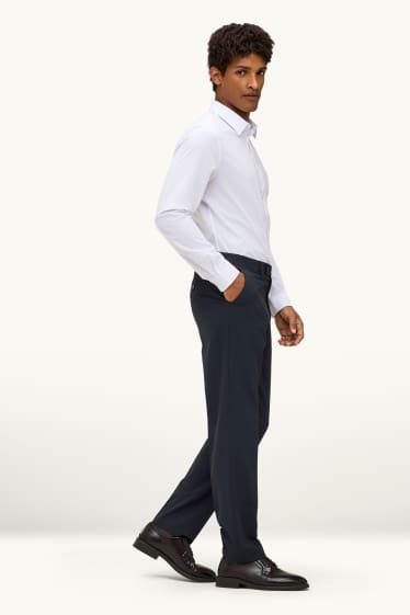 Pánské - Oblekové kalhoty - regular fit - Flex - LYCRA® - tmavomodrá