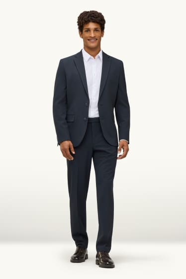 Pánské - Oblekové kalhoty - regular fit - Flex - LYCRA® - tmavomodrá