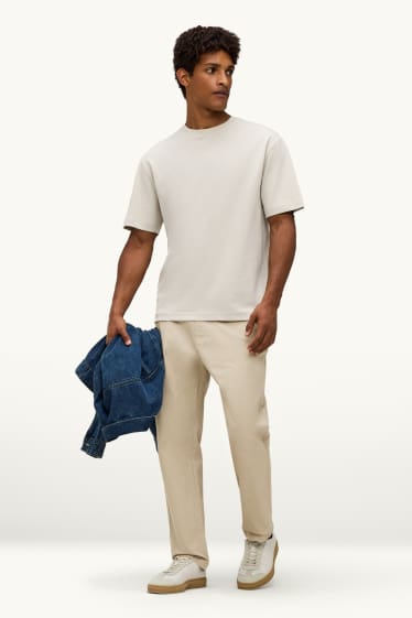 Pánské - Kalhoty chino - relaxed fit - béžová