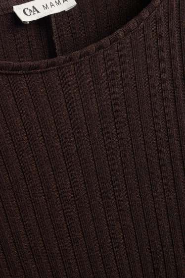 Femmes - Robe d’allaitement - finition côtelée - viscose mélangée - marron foncé