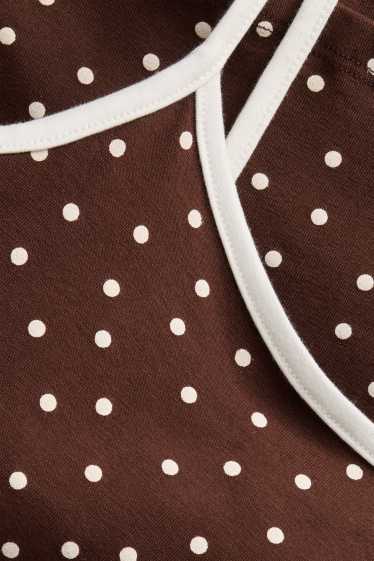 Femei - Top crop - cu buline - maro