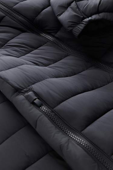 Herren - Steppjacke mit Kapuze - dunkelgrau