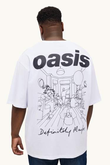 Uomo - T-shirt - oversize - Oasis - bianco / nero