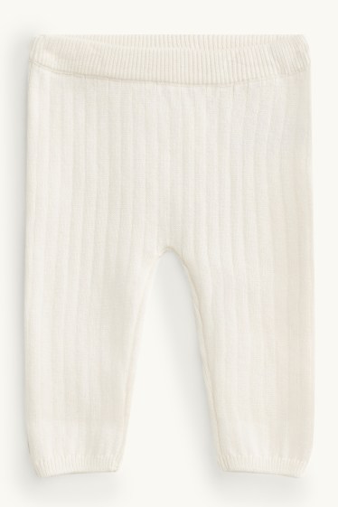 Bébés garçons - Ourson - tenue bébé - finition côtelée - 2 pièces - beige clair