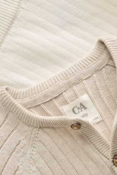 Bébés garçons - Ourson - tenue bébé - finition côtelée - 2 pièces - beige clair
