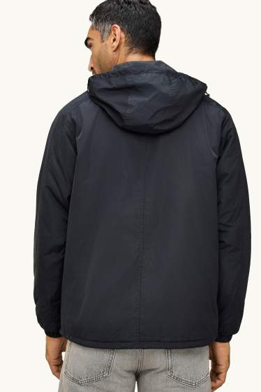 Herren - Jacke mit Kapuze - wasserabweisend - schwarz