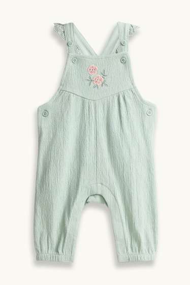 Bébés filles - Petites fleurs - ensemble nouveau-né - 2 pièces - vert / blanc crème