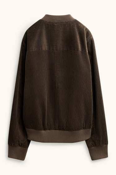 Men - Corduroy bomber jacket - brown