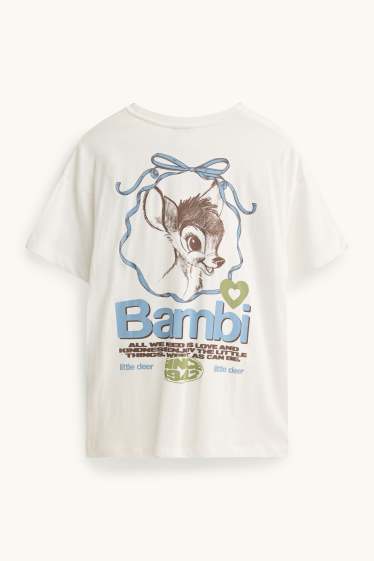 Damen - T-Shirt - Oversized - Bambi - weiss