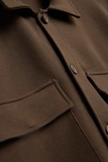 Hommes - Veste-chemise - relaxed fit - col kent - marron foncé