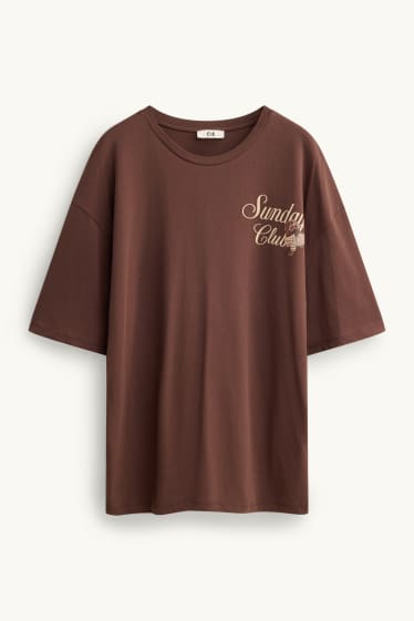Femmes - T-shirt - Oversize - marron