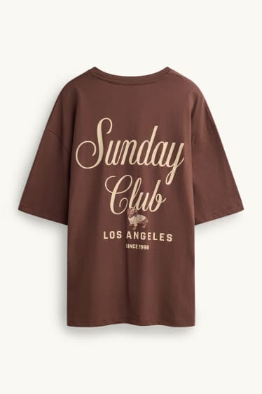 Femmes - T-shirt - Oversize - marron