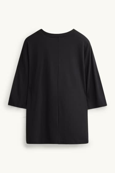 Damen - T-Shirt - Relaxed Fit - schwarz
