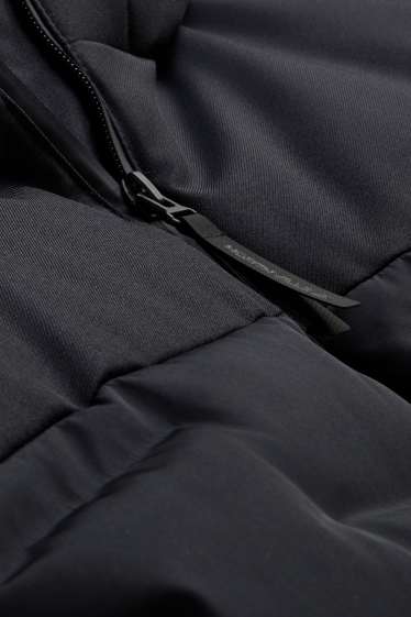 Enfants garçons - Veste de ski avec capuche - doublée - finition déperlante - noir