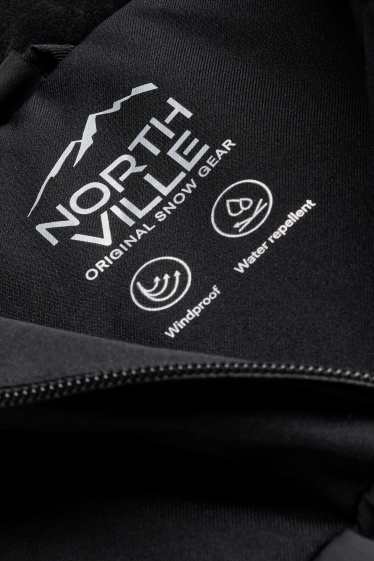 Enfants garçons - Veste de ski avec capuche - doublée - finition déperlante - noir