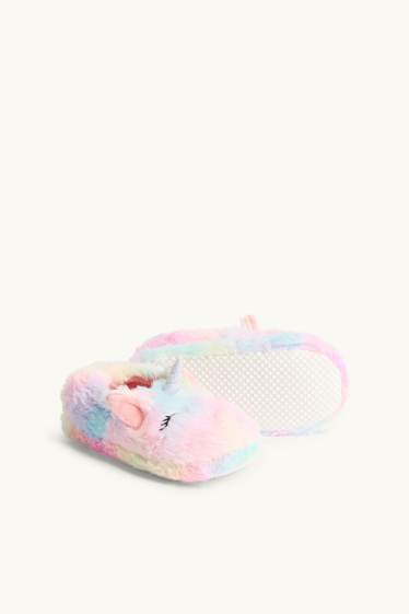 Bambine - Unicorno - pantofole - fantasia - rosa / azzurro
