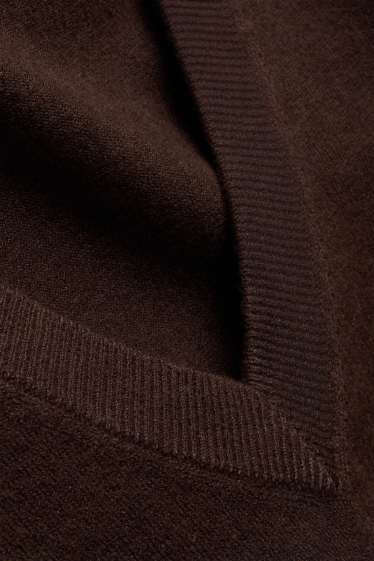 Women - V-neck jumper - dark brown