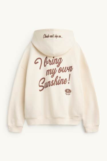 Dames - Oversized hoodie - crème wit
