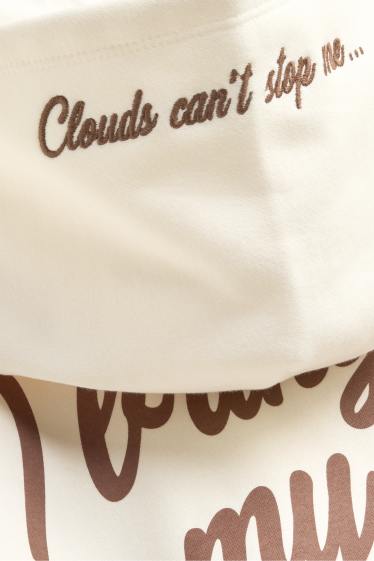 Dames - Oversized hoodie - crème wit