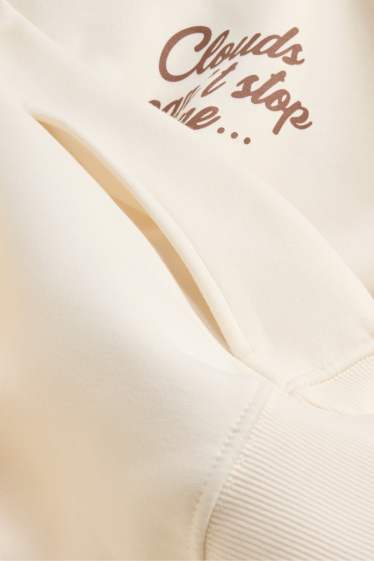 Dames - Oversized hoodie - crème wit