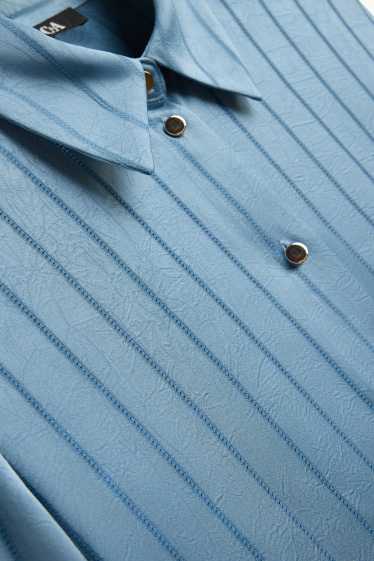 Women - Blouse - pinstripe - blue