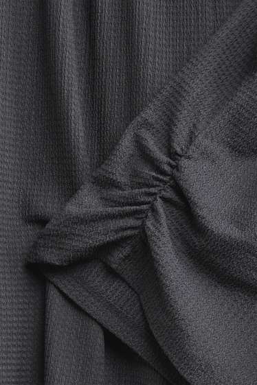 Enfants filles - Ensemble - haut et pantalon en jersey - 2 pièces - finition texturée - gris foncé