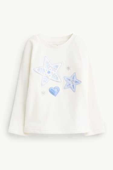 Children Girls - Star and heart - pyjamas - 2 piece - blue / white