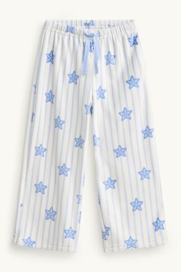 Children Girls - Star and heart - pyjamas - 2 piece - blue / white