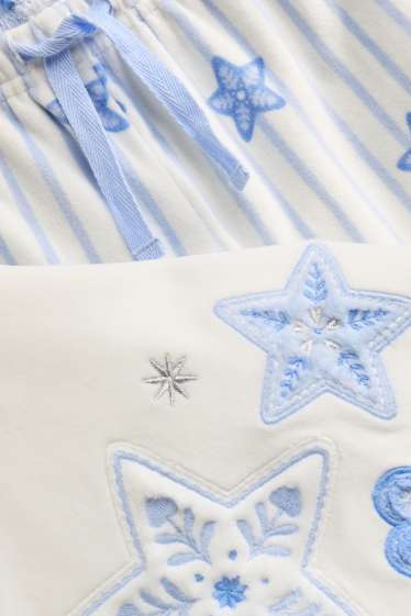 Children Girls - Star and heart - pyjamas - 2 piece - blue / white