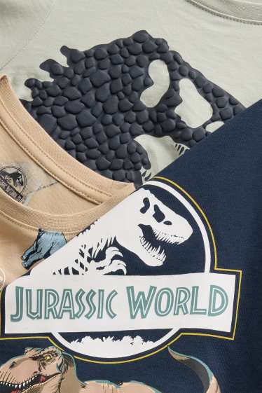 Enfants garçons - Lot de 3 - Jurassic World - haut à manches longues - beige / bleu