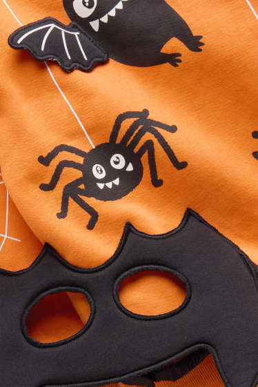 Nen - Conjunt - Halloween - dessuadora amb caputxa i màscara - 2 peces - taronja/negre