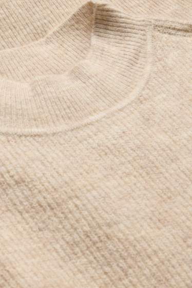 Damen - Pullunder - gerippt - hellbeige