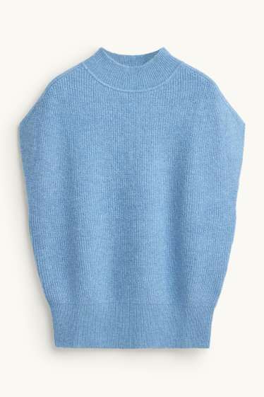 Damen - Pullunder - gerippt - hellblau