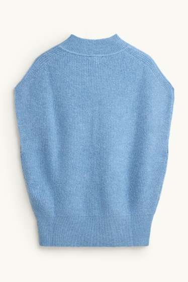 Damen - Pullunder - gerippt - hellblau
